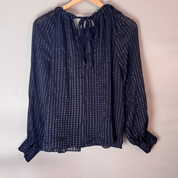 Marie Oliver Jenna Blouse Silk Tie Back Long Sleeve Top Size XS - Picture 4 of 5